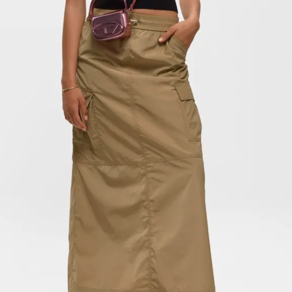 Diesel O-Roxy Drawstring Cargo Maxi Skirt - Size 6 US